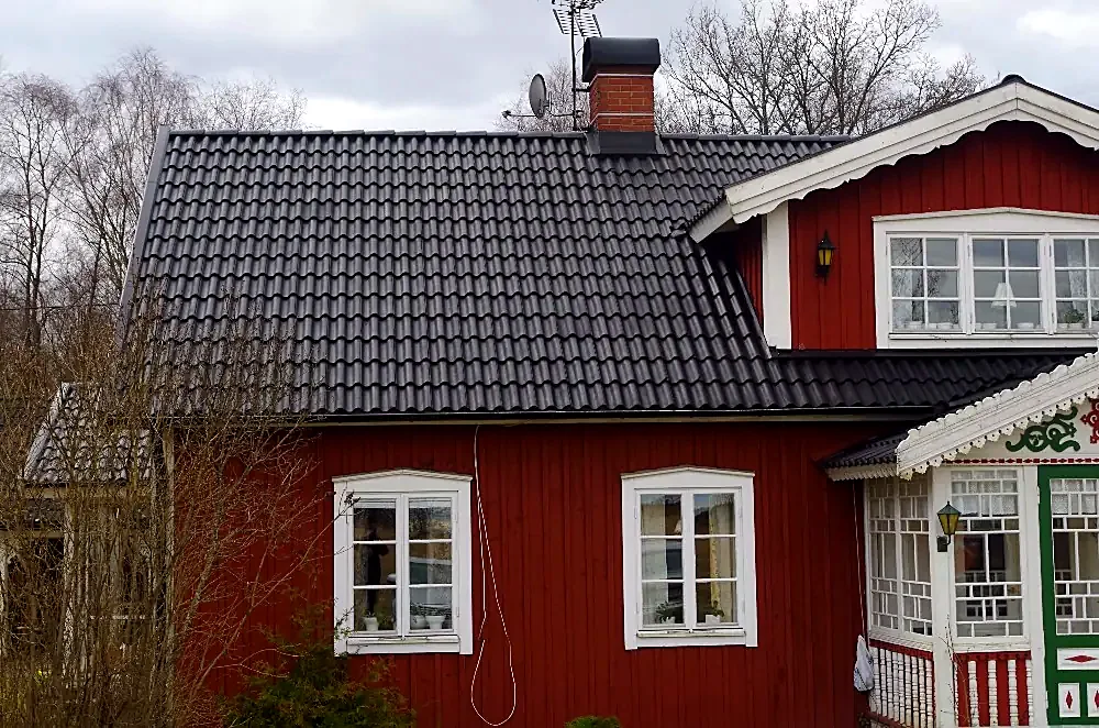 Före och efter takmålning